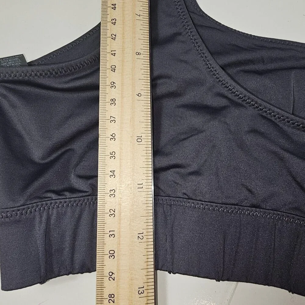 Skims Swim Top Womens XL Gray Bralette Bikini Wide Strap Lined Stretch Quick Dry